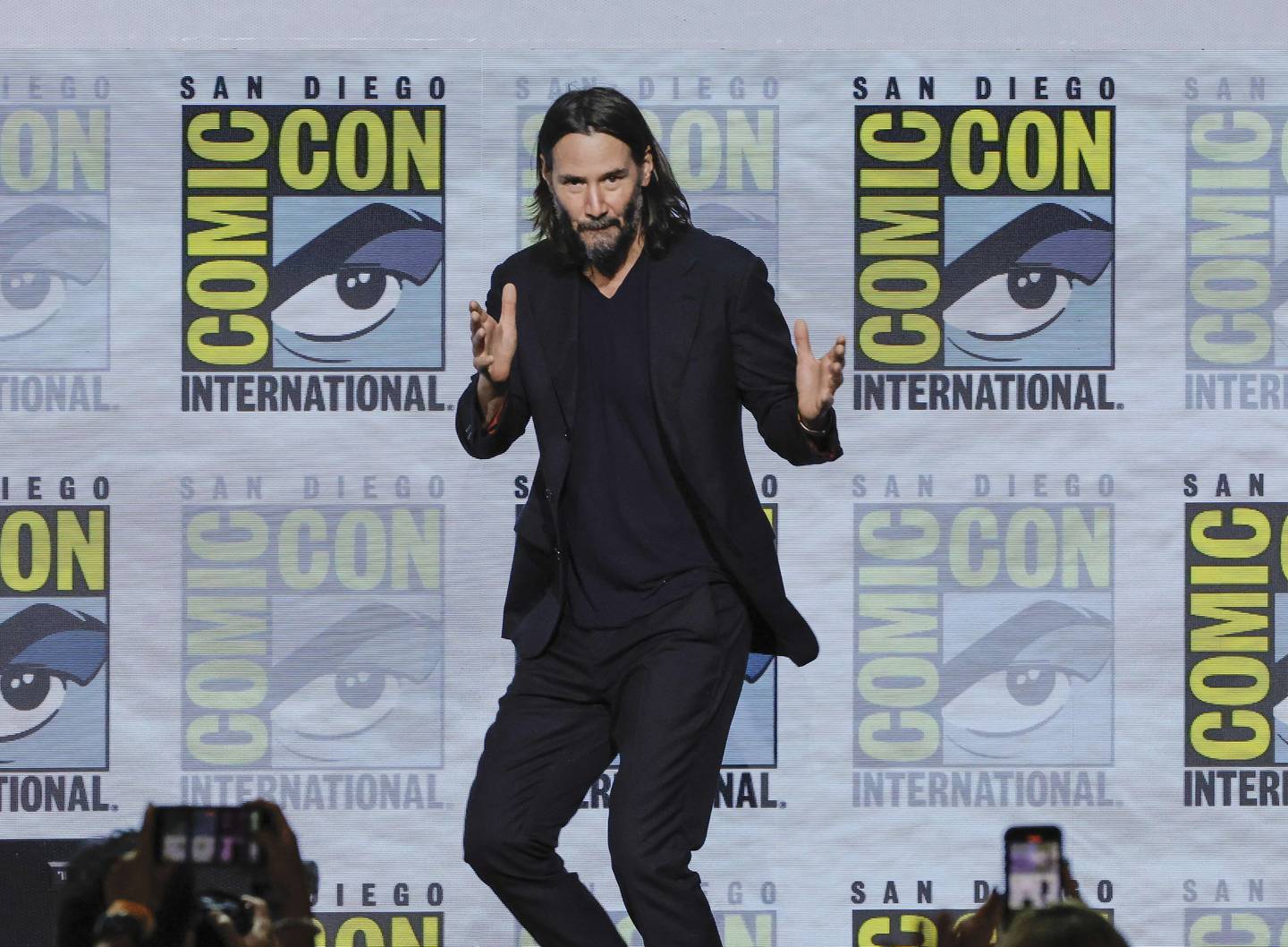 Keanu Reeves speaks onstage at the Keanu Reeves BRZRKR: The Immortal Saga Continues panel, during 2022 Comic-Con International at the San Diego Convention Centre on July 22, 2022, in California. Getty Images / AFP
