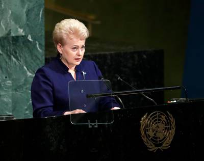 President Dalia Grybauskaite of Lithuania. Jason Szenes / EPA