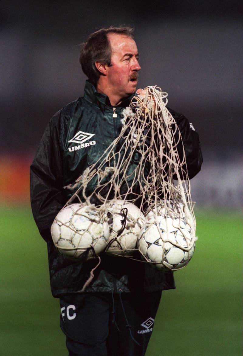 11 SEP 1995:  FRANK CLARK KEEPS AN EYE ON HIS PLAYERS DURING THE NOTTINGHAM FOREST TRAINING SESSION BEFORE THEIR UEFA CUP FIRST ROUND FIRST LEG MATCH AGAINST MALMO, HELD IN MALMO. Mandatory Credit: Clive Brunskill/ALLSPORT