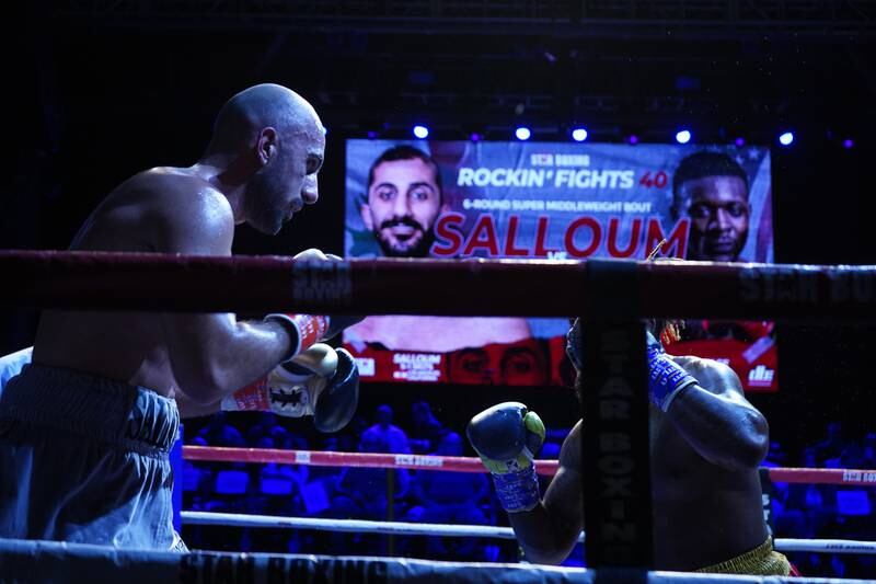Nadim Salloum, left, in action against Delvecchio Savage.