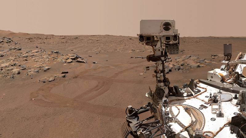 The Perseverance Mars rover in a selfie it took over a rock nicknamed 'Rochette' on September 10, 2021. Photo: Nasa 
