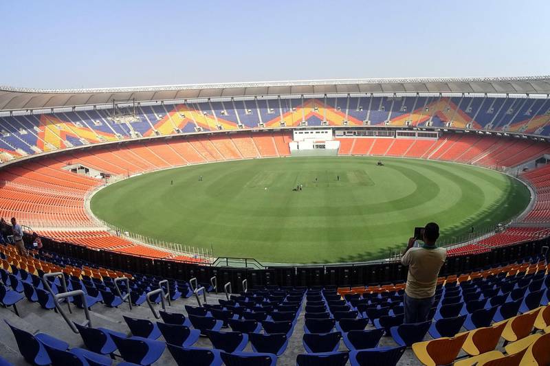 The Sardar Patel Stadium, now the world's biggest cricket stadium (with a capacity of 110,000), pictured on Wednesday, February 17, ahead of the third Test match between India and England that takes place next week. AFP