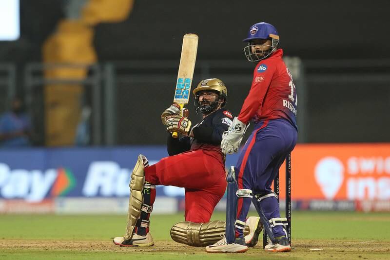 Dinesh  Karthik of Royal Challengers Bangalore during teh IPL 2022 match against Delhi Capitals at the Wankhede Stadium in Mumbai. Sportzpics for IPL
