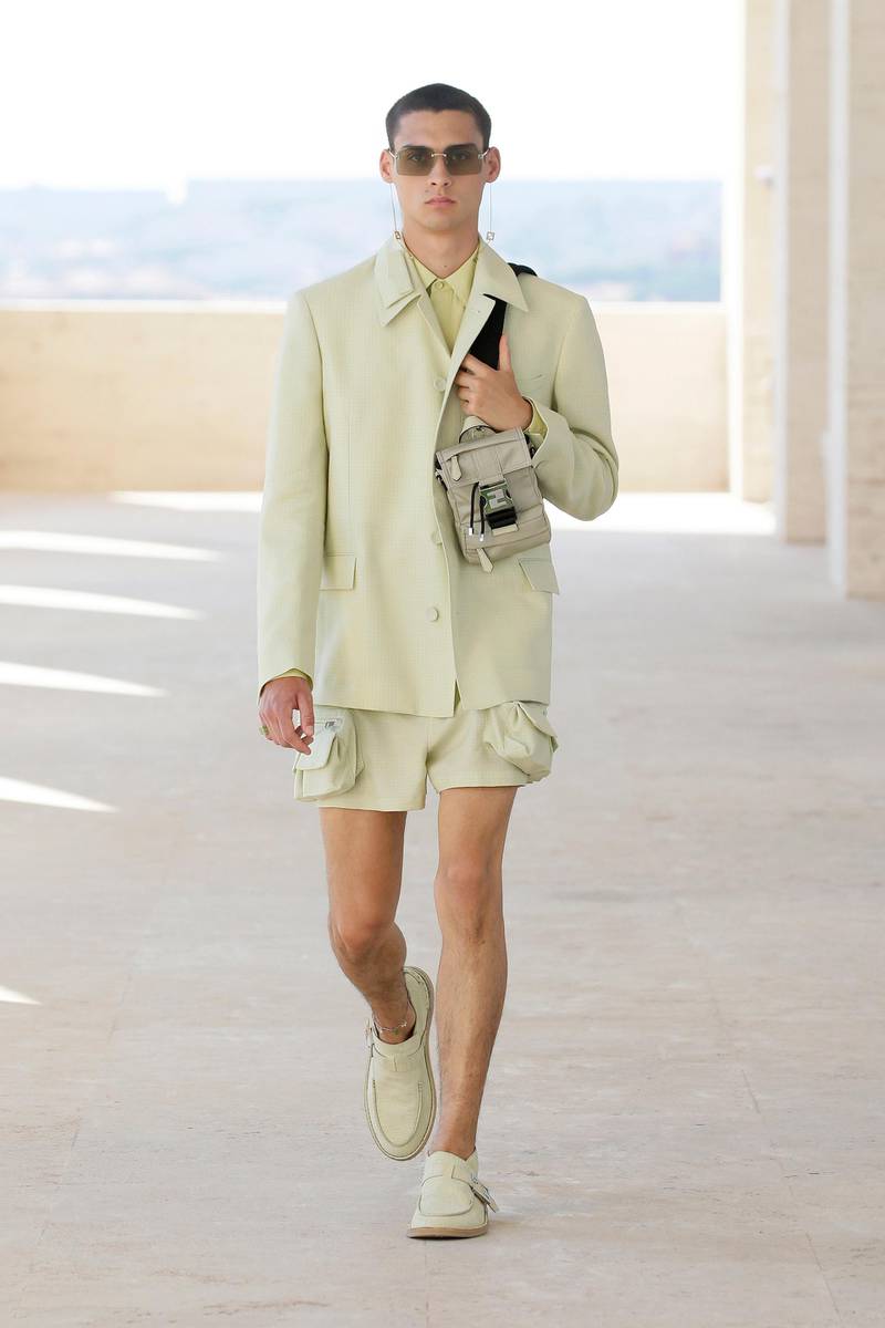 Short suits also came in pale lime at Fendi for a summery feel. Courtesy Fendi