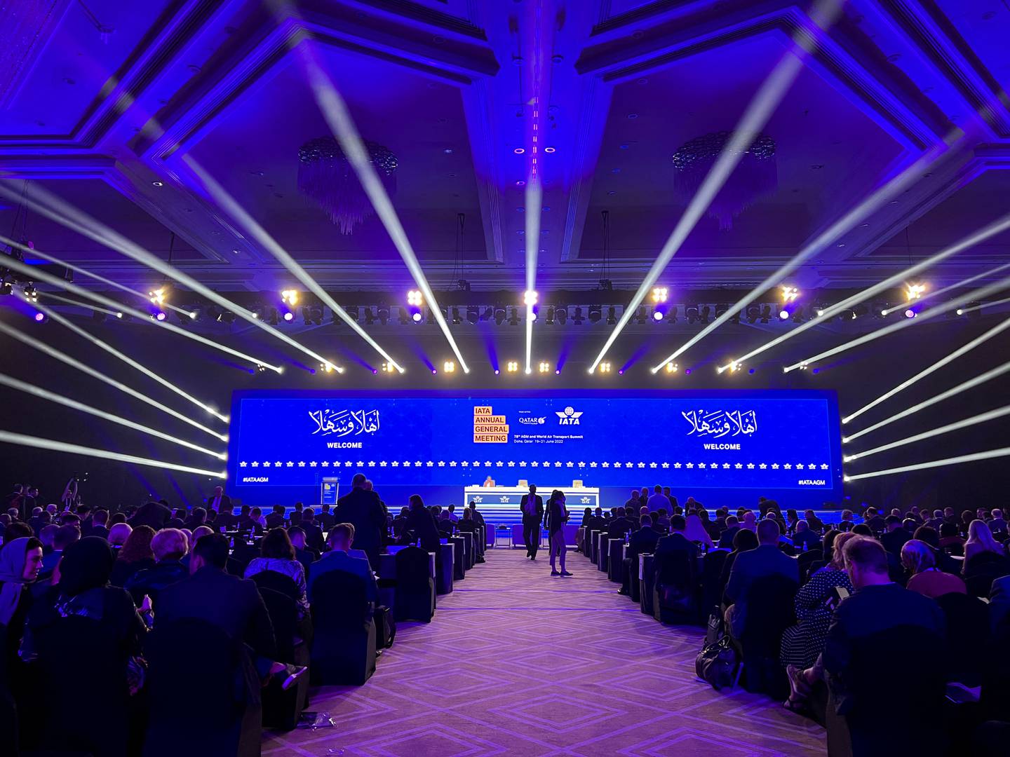 A general view of the opening of the 78th global airline industry body International Air Transport Association's annual meeting in Doha, Qatar, on June 20, 2022. Reuters