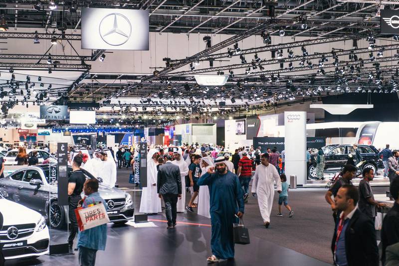 The opening night of the Dubai International Motor Show, which runs until Saturday, November 14. Alex Atack for The National