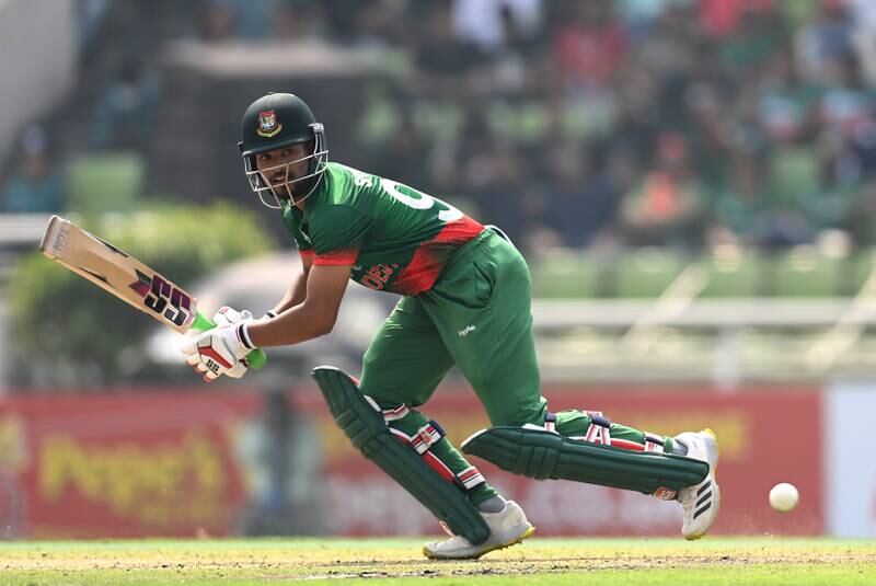 Najmul Hossain Shanto top scored for Bangladesh with 58 off 82 balls. Getty