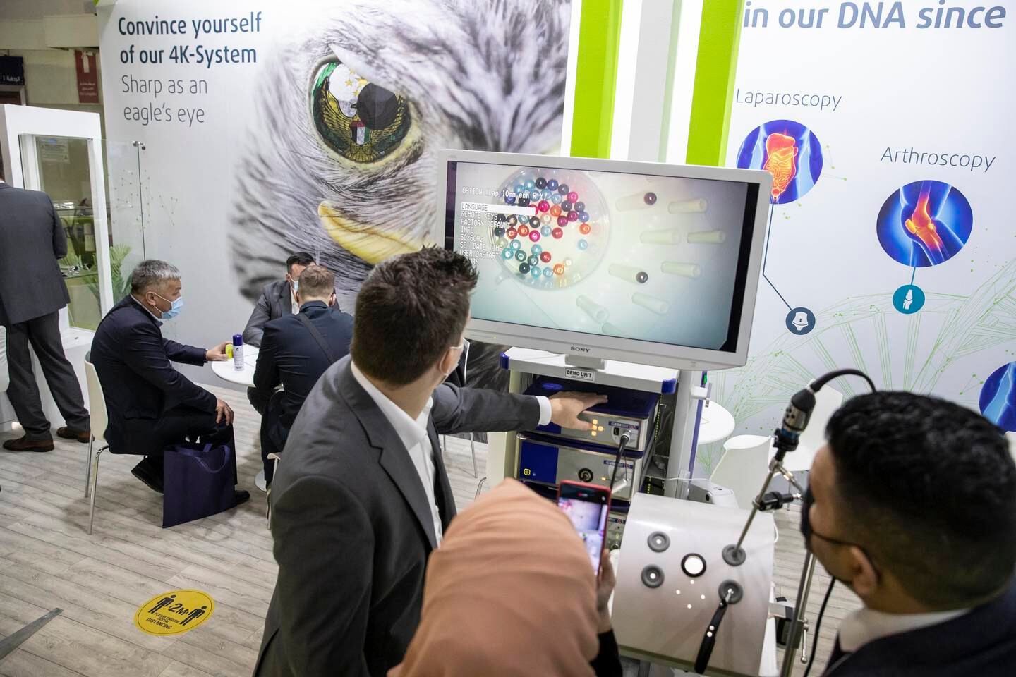 An exhibitor displays the latest in medical technology at Arab Health 2022. Antonie Robertson / The National