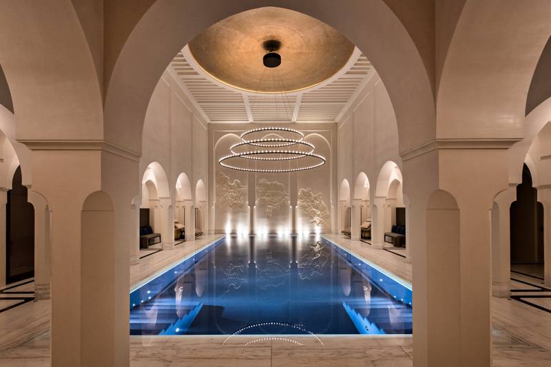 The spectacular swimming pool complex.