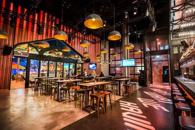 DUBAI, UNITED ARAB EMIRATES - A bar at a preview of new entertainment complex, Warehouse at Atlantis The Palm Dubai.  Leslie Pableo for The National for Katy Gillett's story