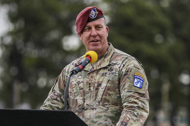 Lt Gen Michael 'Erik' Kurilla has been nominated to head Centcom and promoted to four-star general. US Army via AP