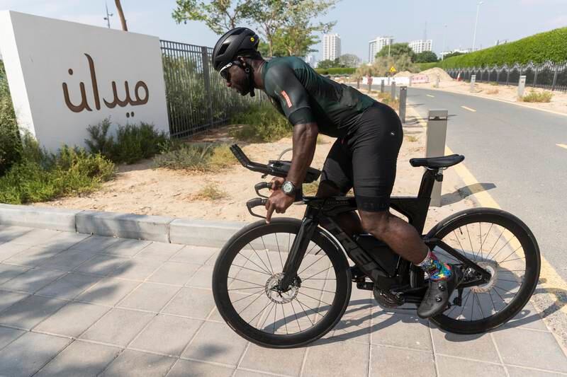 Souleymane Ghani has previously completed 30 ultramarathons in 30 days and takes on long-distance running feats across the UAE. Antonie Robertson / The National