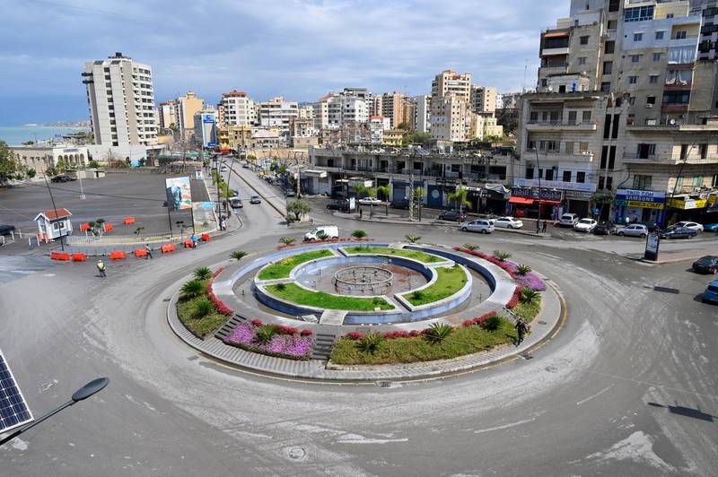 A view of closed shops as part of the preventive measures against the ongoing coronavirus pandemic at Nejmeh square in Sidon (Saida), Lebanon. According to reports, Lebanon registered 163 cases from the COVID-19 disease caused by the SARS-CoV-2 coronavirus.  EPA