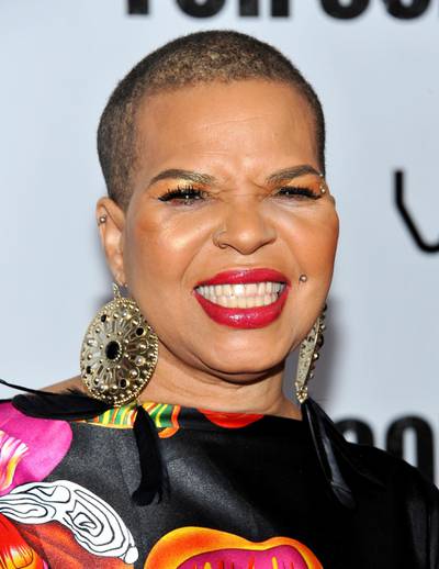 FILE - In this Oct. 25, 2010 file photo, author Ntozake Shange attends a special screening of "For Colored Girls" at the Ziegfeld Theatre in New York. Playwright, poet and author Shange, whose most acclaimed theater piece is the 1975 Tony Award-nominated play "For Colored Girls Who Have Considered Suicide/When the Rainbow is Enuf," has died Saturday, Oct. 27, 2018, according to her daughter, Savannah Sange. She was 70. (AP Photo/Evan Agostini, File)