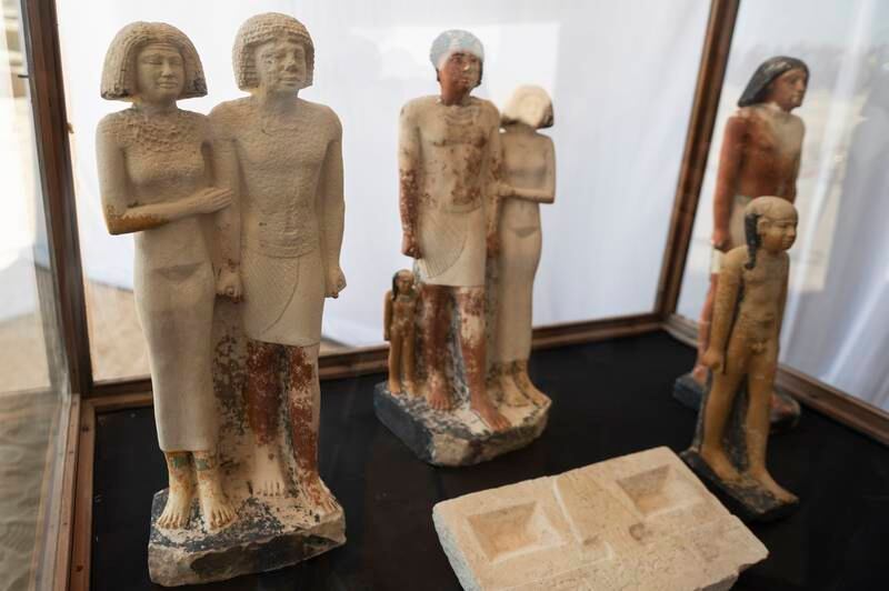 Two Egyptian teams discovered the Old Kingdom artefacts presented at Saqqara. EPA