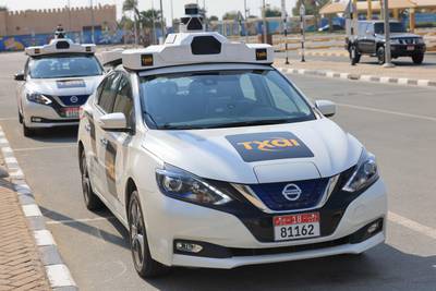 Self-driving taxis in Abu Dhabi. The UAE intends to become one of the leading AI nations by 2031. AFP