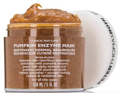 Pumpkin enzyme and alpha hydroxy acid gently exfoliate and peel in this microdermabrasion Peter Thomas Roth mask; Dh250 from Lookfantastic.ae
