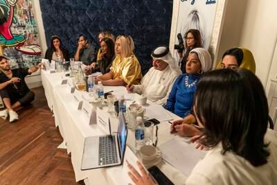 The panel of 10 judges, including Josh Yugen, president and national director of Miss Universe UAE, centre