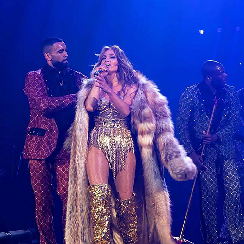 Jennifer Lopez on stage for the 'It's My Party' tour. Instagram / Sandy Blye 