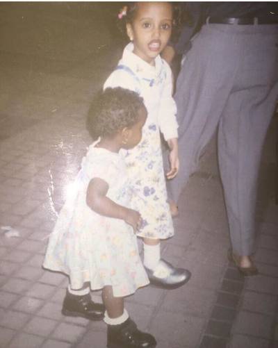 Thoraya Abdullahi with her younger sister. Thoraya Abdullahi / The National