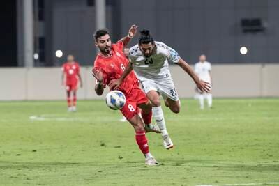 Action from the Fifa World Cup qualifier between Palestine and Lebanon. Antonie Robertson/The National