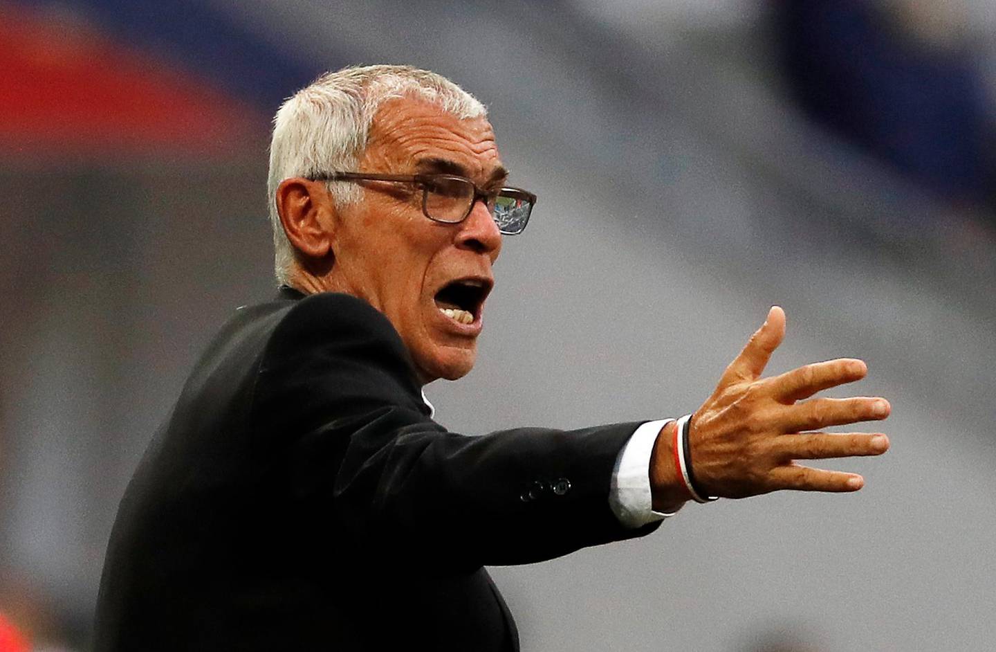 epa06839051 Egypt's head coach Hector Cuper reacts during the FIFA World Cup 2018 group A preliminary round soccer match between Saudi Arabia and Egypt in Volgograd, Russia, 25 June 2018.

(RESTRICTIONS APPLY: Editorial Use Only, not used in association with any commercial entity - Images must not be used in any form of alert service or push service of any kind including via mobile alert services, downloads to mobile devices or MMS messaging - Images must appear as still images and must not emulate match action video footage - No alteration is made to, and no text or image is superimposed over, any published image which: (a) intentionally obscures or removes a sponsor identification image; or (b) adds or overlays the commercial identification of any third party which is not officially associated with the FIFA World Cup)  EPA/SERGEI ILNITSKY   EDITORIAL USE ONLY