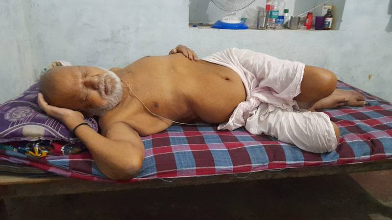 Chaturbhuj Jha, 97, spent his last days at the hospice in June this year. He had suffered a heart attack after losing his 62-year-old son and wanted to die in Varanasi to get freed from human pain and rid of the cycle of death and rebirth. Photo: Tanya Dutta for The National