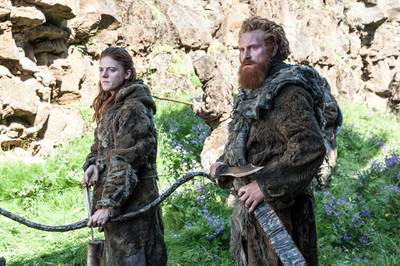 A handout photo of Rose Leslie as Ygritte and Kristofer Hivju as Tormund  in season 4 of "Game of Thrones" (Courtesy: OSN)