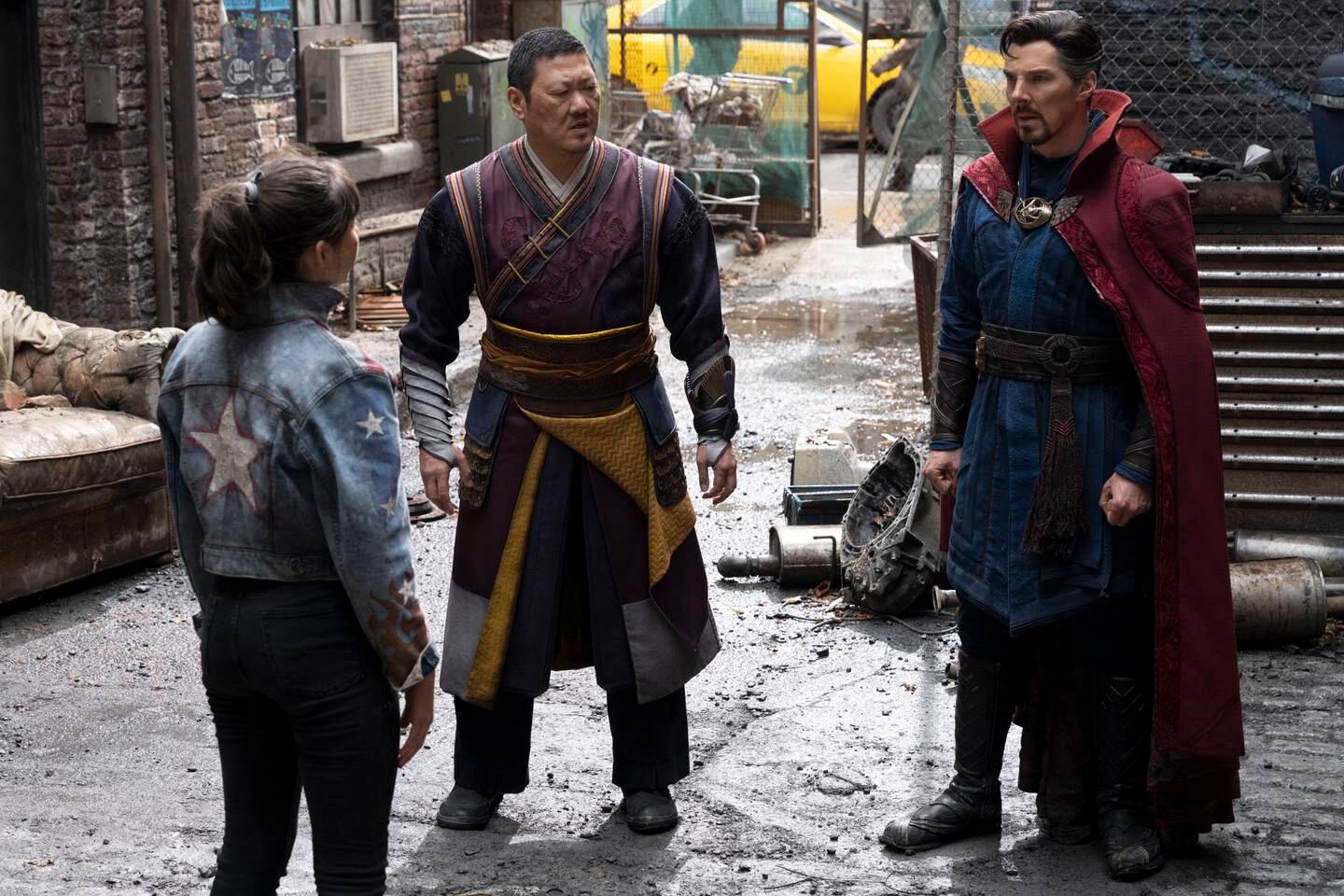 Xochitl Gomez as America Chavez, Benedict Wong as Wong and Benedict Cumberbatch as Doctor Strange/Stephen Strange in 'Doctor Strange in the Multiverse of Madness'. Photo: Marvel Studios