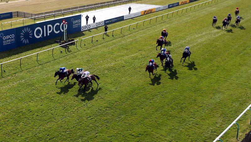 Poetic Flare wins the2000 Guineas Stakes ahead of Master Of The Seas. PA