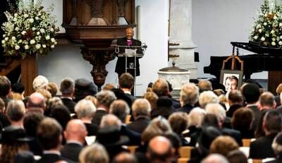 Desmond Tutu speaks during the memorial for Prince Friso in the Old Church in Delft, the Netherlands on November 2, 2013. Getty