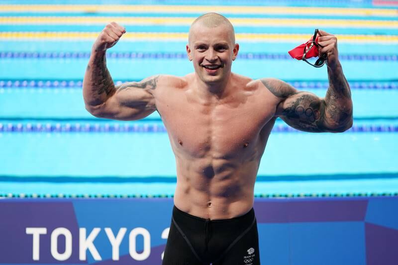 Adam Peaty of Great Britain wins the gold medal in the Men's 100m Breaststroke Final.