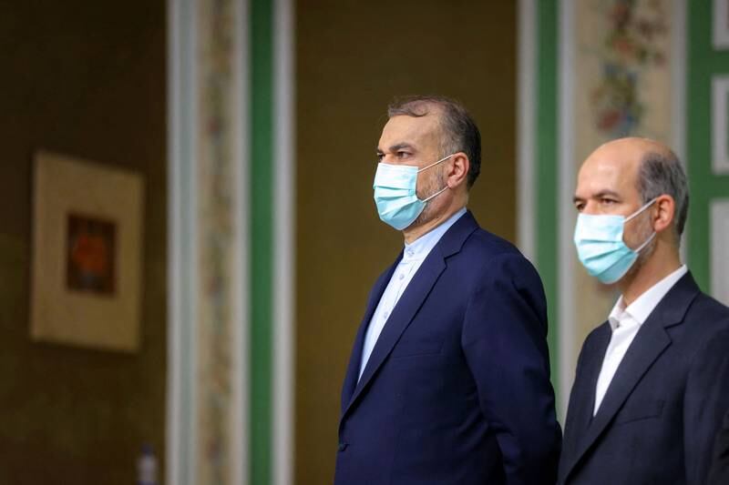 Iran's Foreign Minister Hossein Amirabdollahian looks on during a news conference in Tehran. Reuters