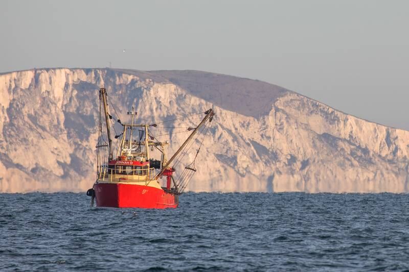 A Fishing boat is seen trawling in the English Channel. A British trawler, which was fishing in French territorial waters, has been seized by France. Getty Images