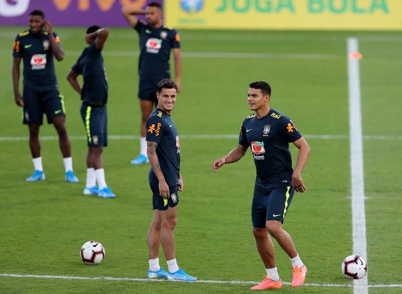 Brazil training in Abu Dhabi. AP