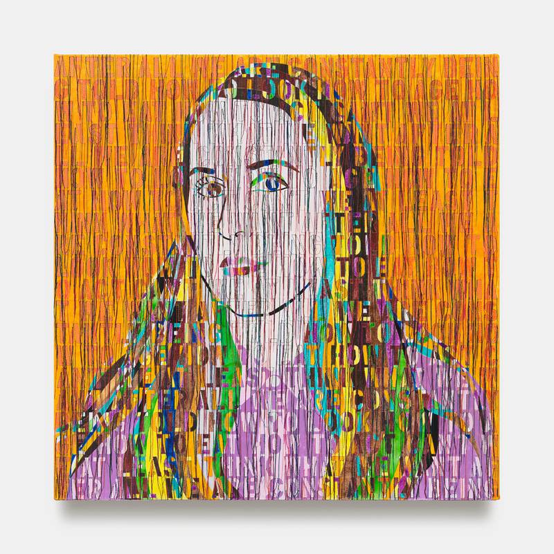 'Portrait of Ellen', 2020, by Ghada Amer. Courtesy the artist and KEWENIG, Berlin | Palma, Lepkowski Studios Berlin