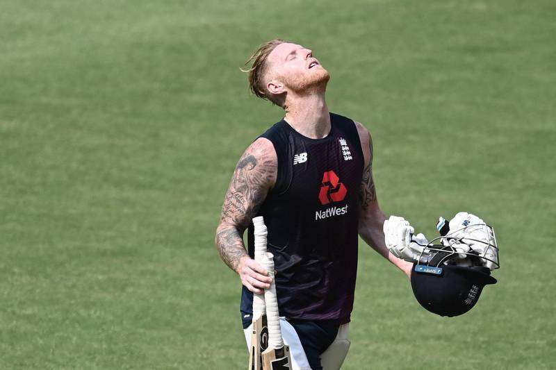 England's Ben Stokes after batting in the nets on Thursday. AFP