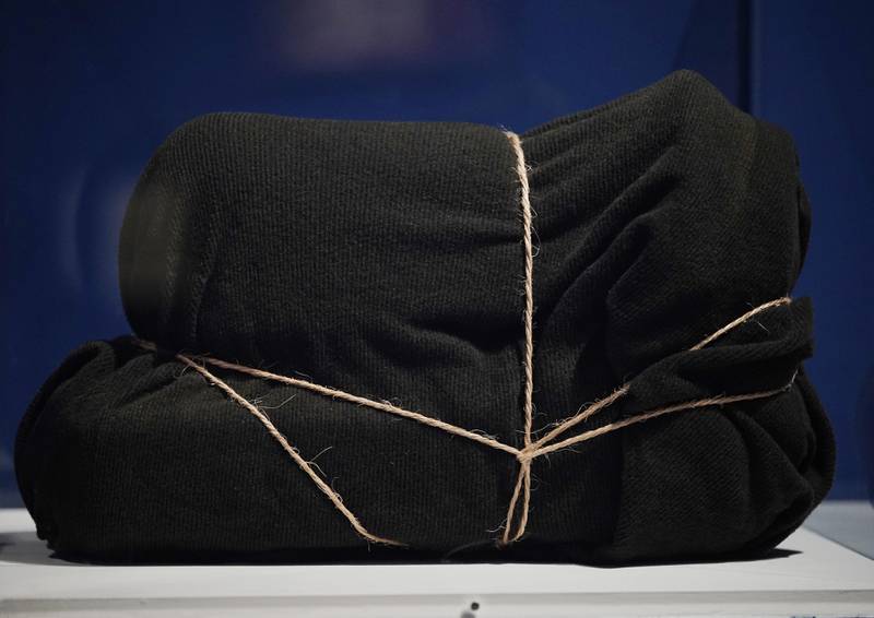 'The Enigma of Isidore Ducasse' (1920, remade in 1972)  by Man Ray is a sewing machine wrapped in wool.