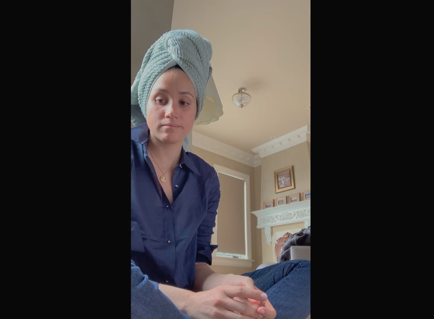 Ein Standbild aus einem Video von Meghan, Duchess of Sussex, von ihr selbst gefilmt, von Harry & Meghan.  Foto: Netflix