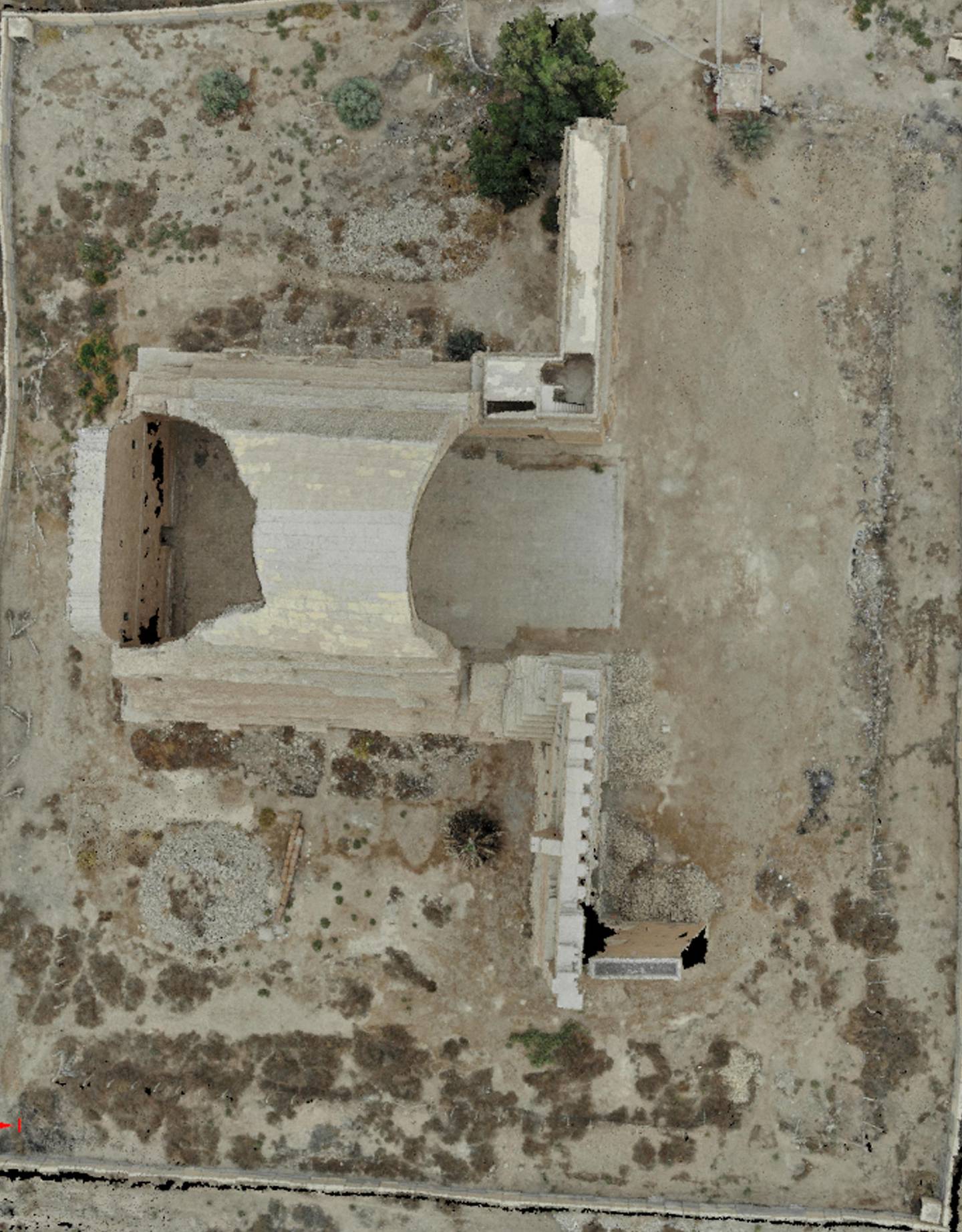 An aerial view of the Arch of Ctesiphon. Courtesy Aliph
