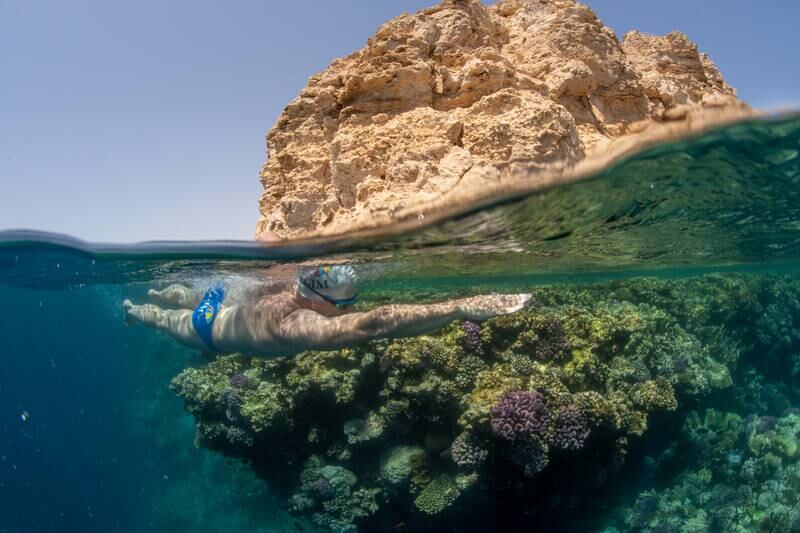 UN Patron of the Oceans Lewis Pugh will swim 160 kilometres across the Red Sea from Saudi Arabia to Egypt. Photo: Steve Benjamin/Lewis Pugh Foundation