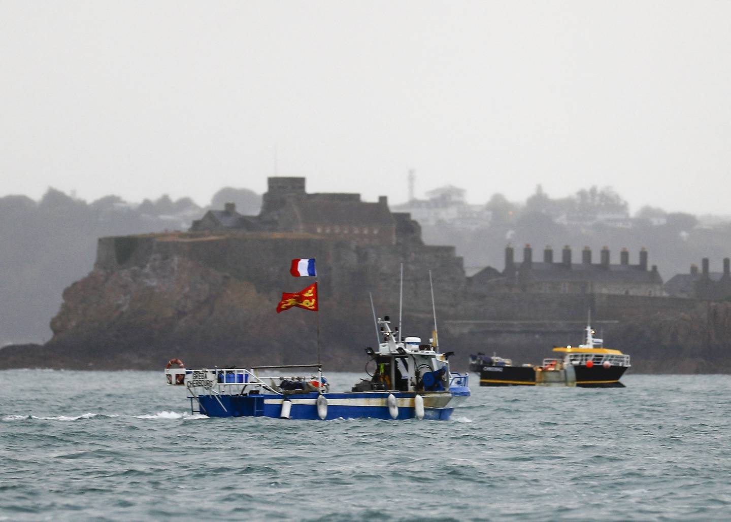 French fishing boats protested in the port of Saint Helier off the British island of Jersey in May this year. AFP