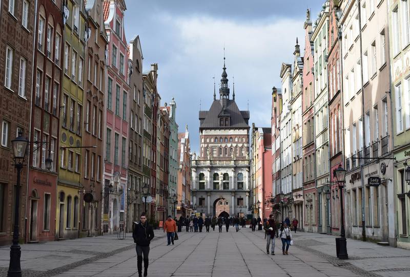 Long Market is typical of the terrain at the heart of Gdansk. Courtesy Tom Allan