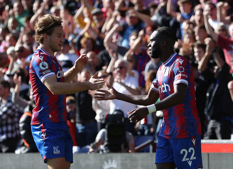 Crystal Palace's Odsonne Edouard celebrates levelling at 1-1.  Action Images