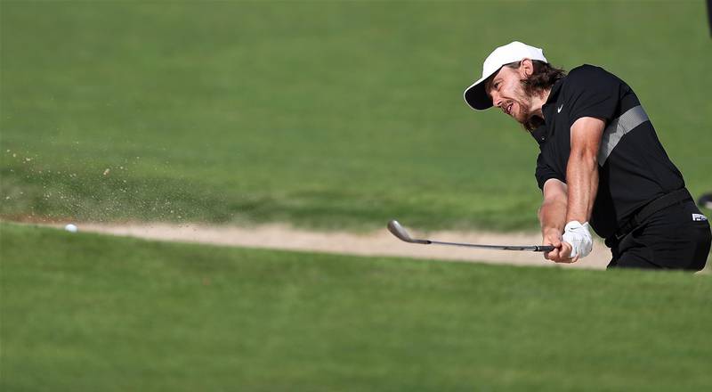 Tommy Fleetwood of England in action during the second round of the DP World Tour Championship at Jumeirah Golf Estates in Dubai. EPA