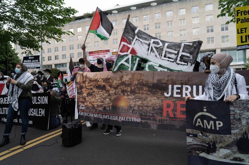 Palestinians protest in US after violence escalates in Israel and Gaza