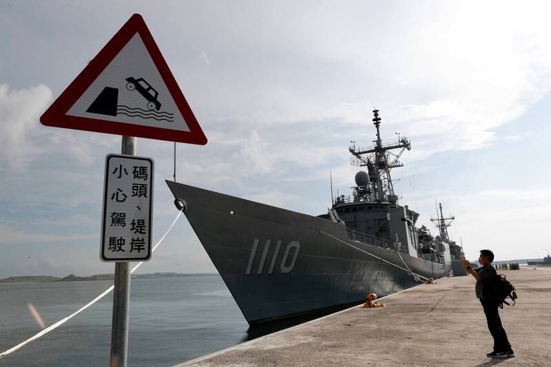 The PFG2-1110 Cheng Kung-class guided-missile frigate seen in Taiwan. China has said American arms sales to Taiwan are a threat to its security. EPA