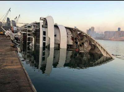 On August 4, the cruise liner was damaged by the explosion at Beirut Port.