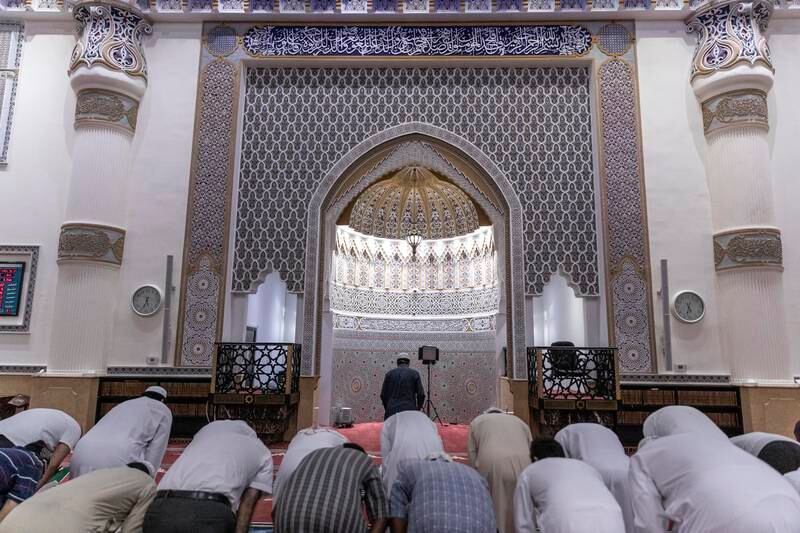 The first morning prayer of Ramadan at the Al Farooq Omar bin Al Khattab Mosque. Antonie Robertson/The National