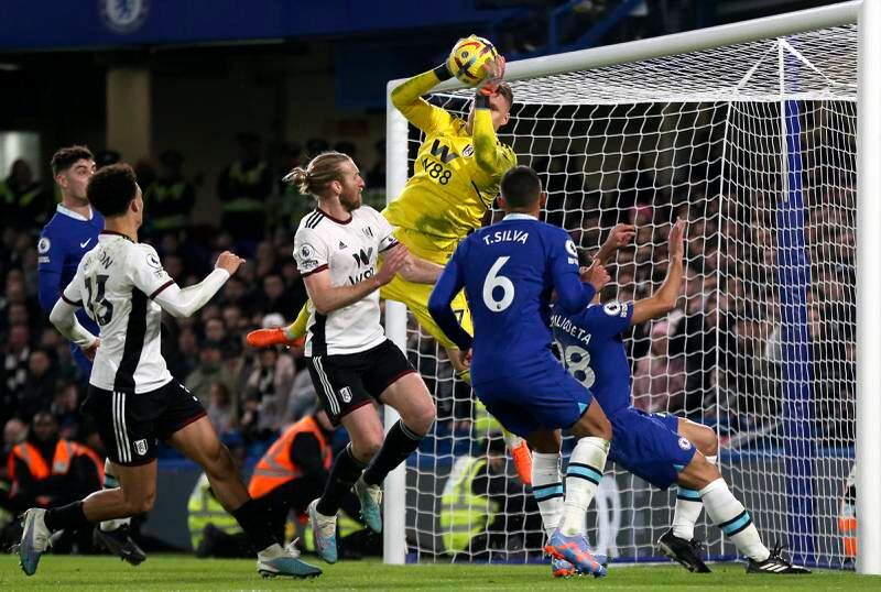 Fulham goalkeeper Bernd Leno against Chelsea. EPA